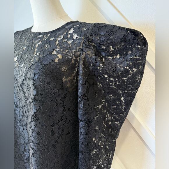 Express Black Puff Sleeve Lace Whimsigoth Blouse With Camisole Size Medium - Picture 4 of 10